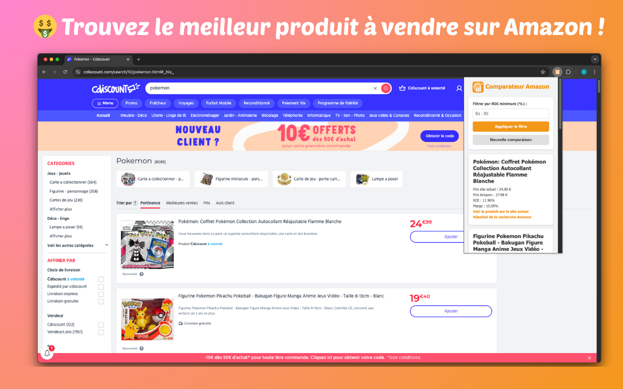 Extension Comparateur Amazon - capture d'écran 1